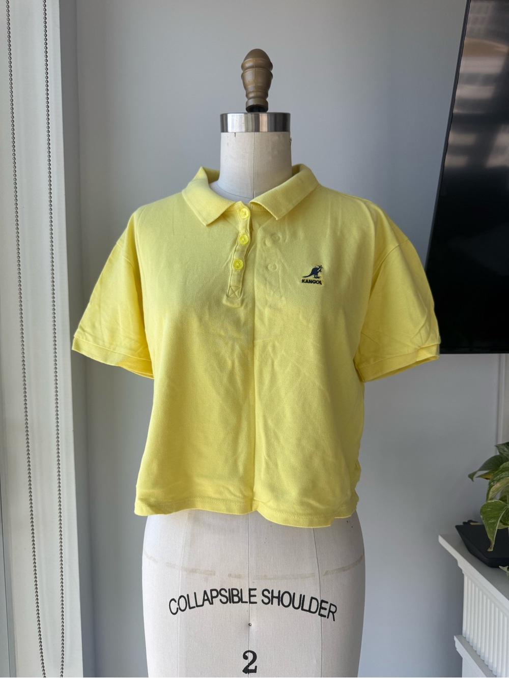 Kangol Lemon Short Sleeve Polo Crop Top